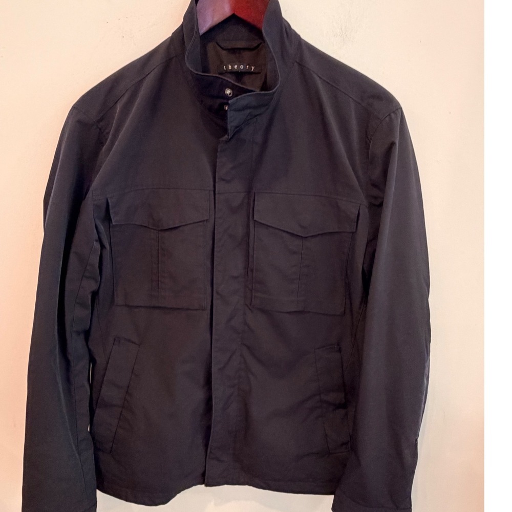 Theory Mens Yost N Fuel Field Jacket Black Size M C0175401 Utility Zip Up Coat